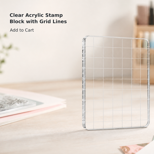 Clear Acrylic Stamp Block with Grid Lines