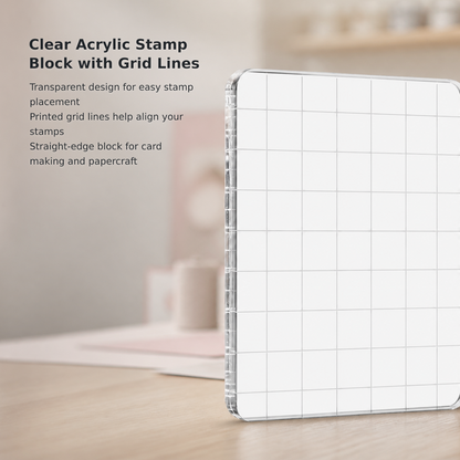Clear Acrylic Stamp Block with Grid Lines